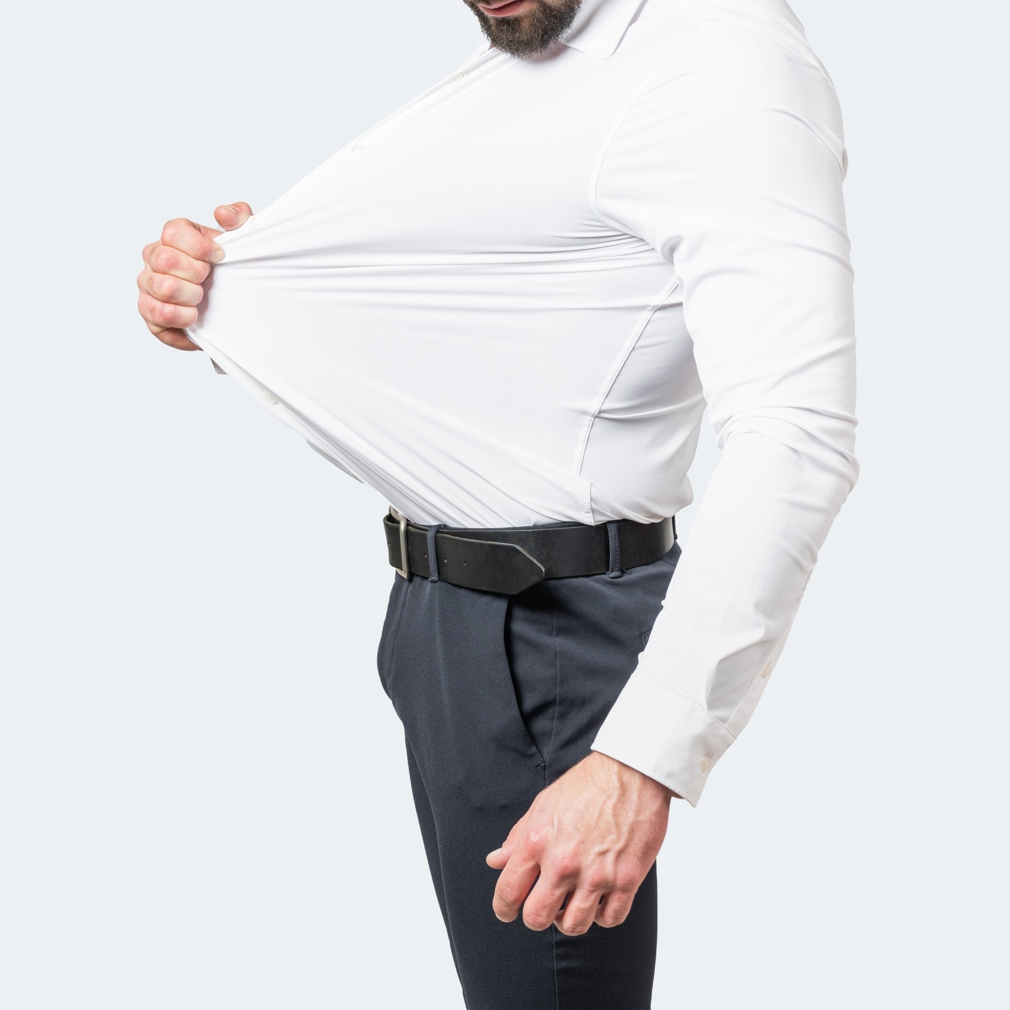 Mens Slim Fit Stretch Shirt with Long Sleeves Wrinkle-Free