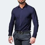 Mens Slim Fit Stretch Shirt with Long Sleeves Wrinkle-Free