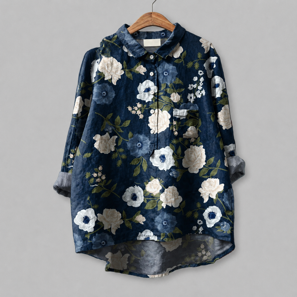 Relaxed Floral Button-Up Shirt
