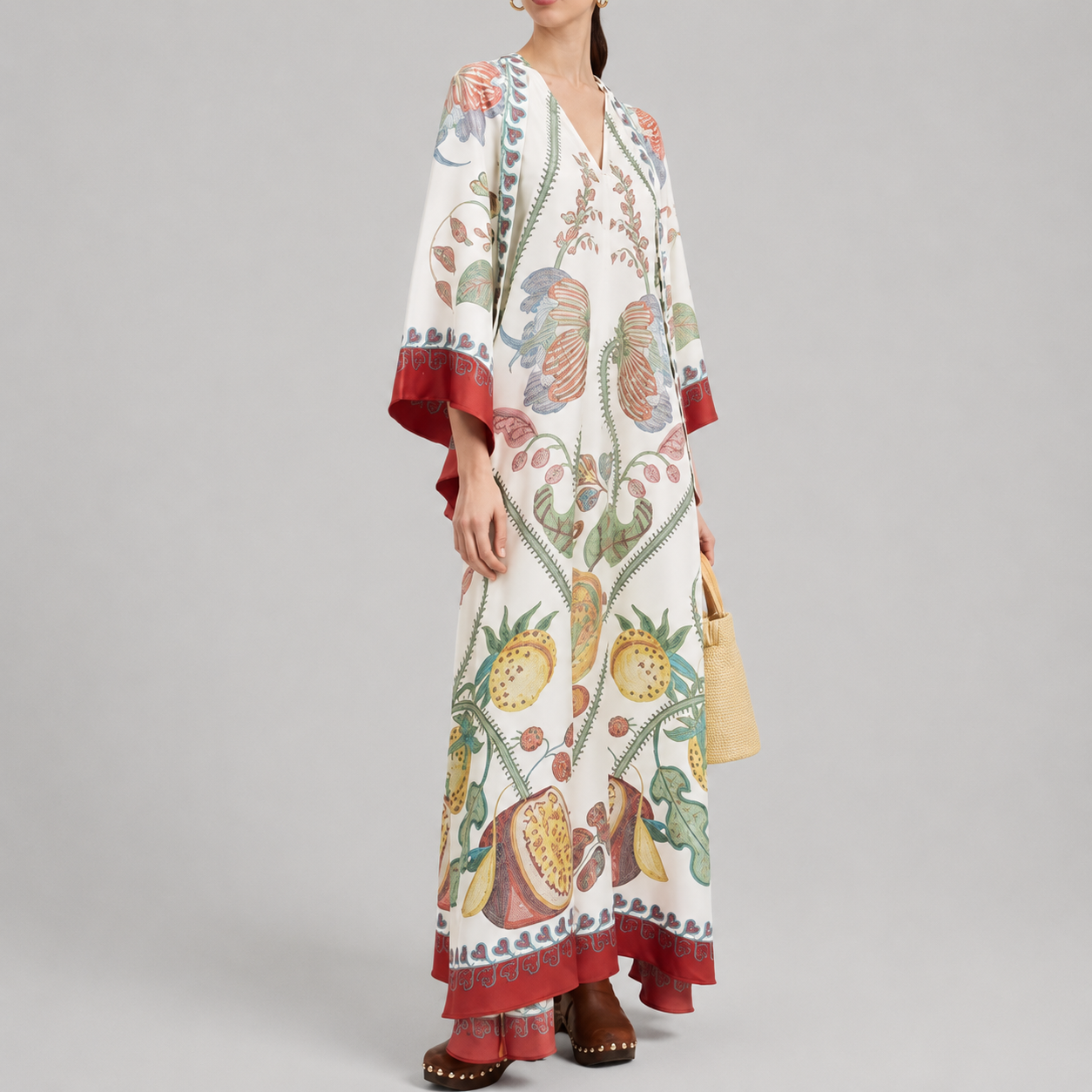 Relaxed Printed Maxi Kaftan Dress