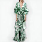 Floral Puff Sleeve Maxi Dress