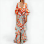 Floral Puff Sleeve Maxi Dress