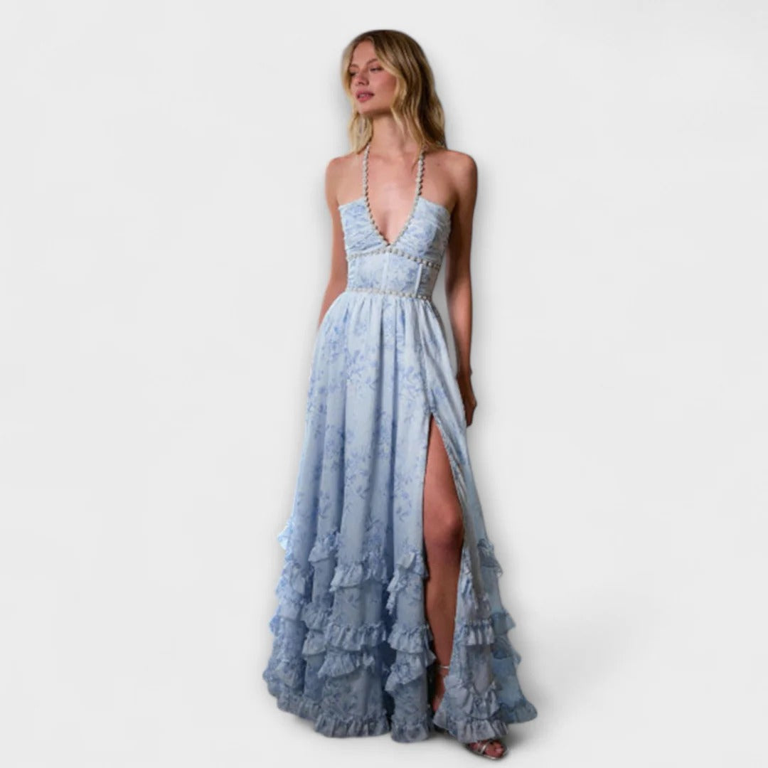 Floral Ruffle Hem Maxi Dress