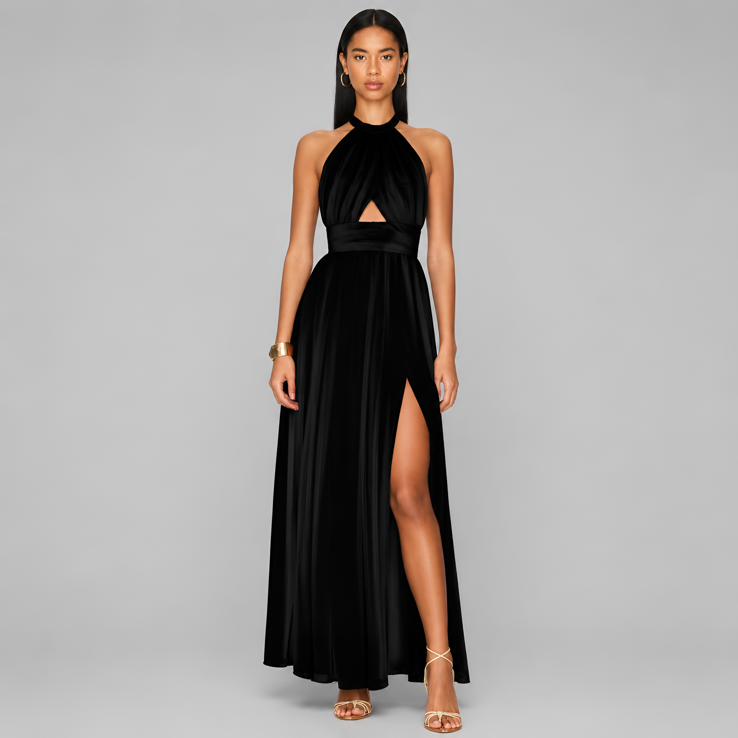 Halter Neck Evening Maxi Dress