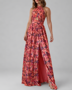 Halter Neck Evening Maxi Dress