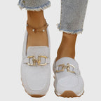 Womens Loafer Sneakers with Cushioned Sole and Knit Upper