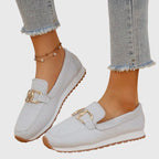 Womens Loafer Sneakers with Cushioned Sole and Knit Upper