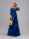 Off Shoulder Botanical Maxi Dress