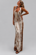 Printed Sleeveless Maxi Dress
