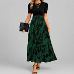 Printed Puff Sleeve Tiered Maxi Dress