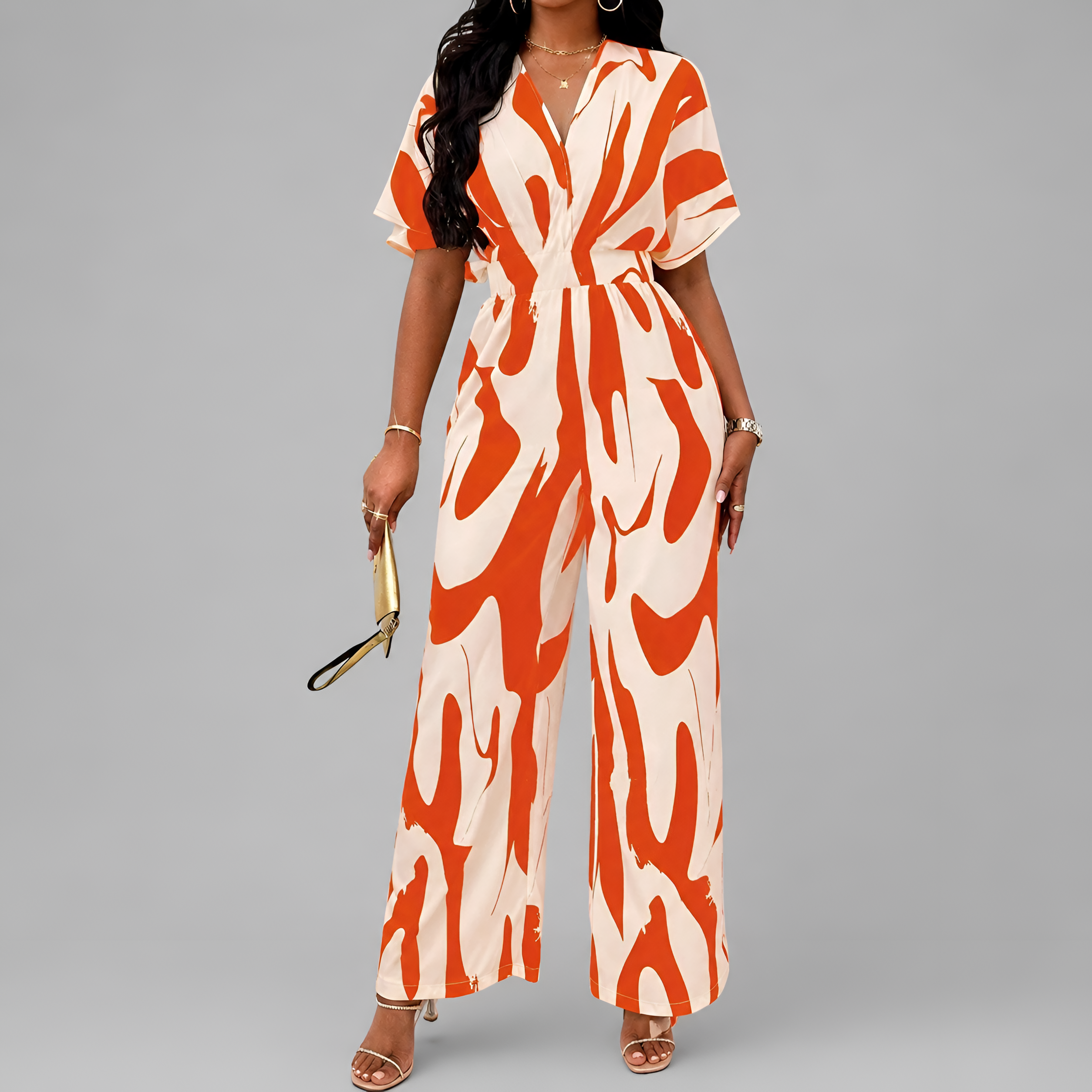 Relaxed Printed Wide-Leg Jumpsuit