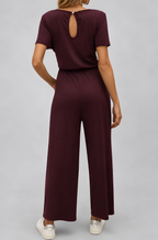 Relaxed Straight-Leg Tie Waist Jumpsuit