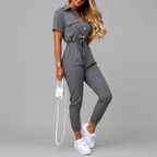 Relaxed Tapered-Leg Utility Jumpsuit