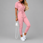 Relaxed Tapered-Leg Utility Jumpsuit