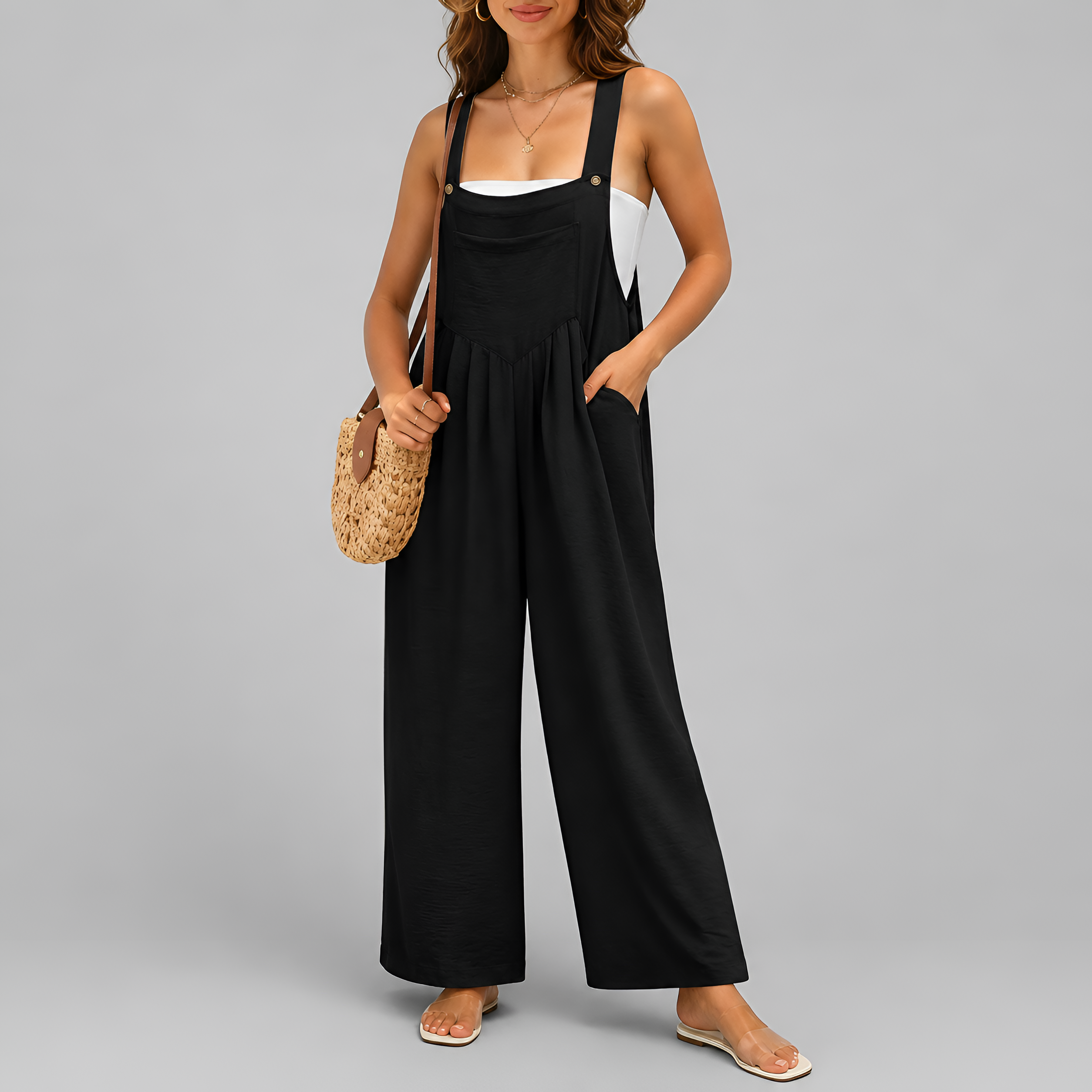 Relaxed Wide-Leg Pocket Jumpsuit