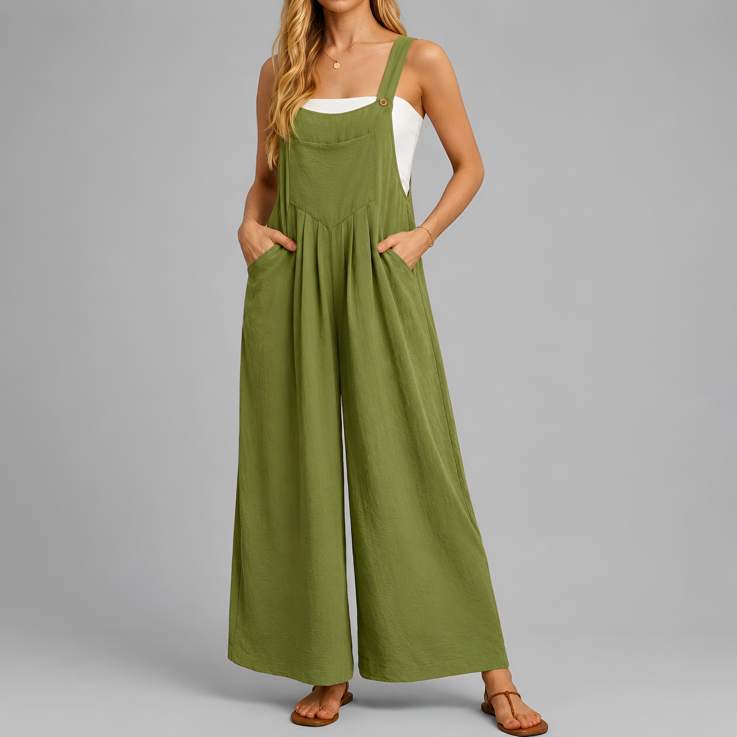 Relaxed Wide-Leg Pocket Jumpsuit