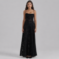Textured Sheer Overlay Maxi Dress