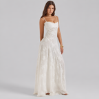 Textured Sheer Overlay Maxi Dress