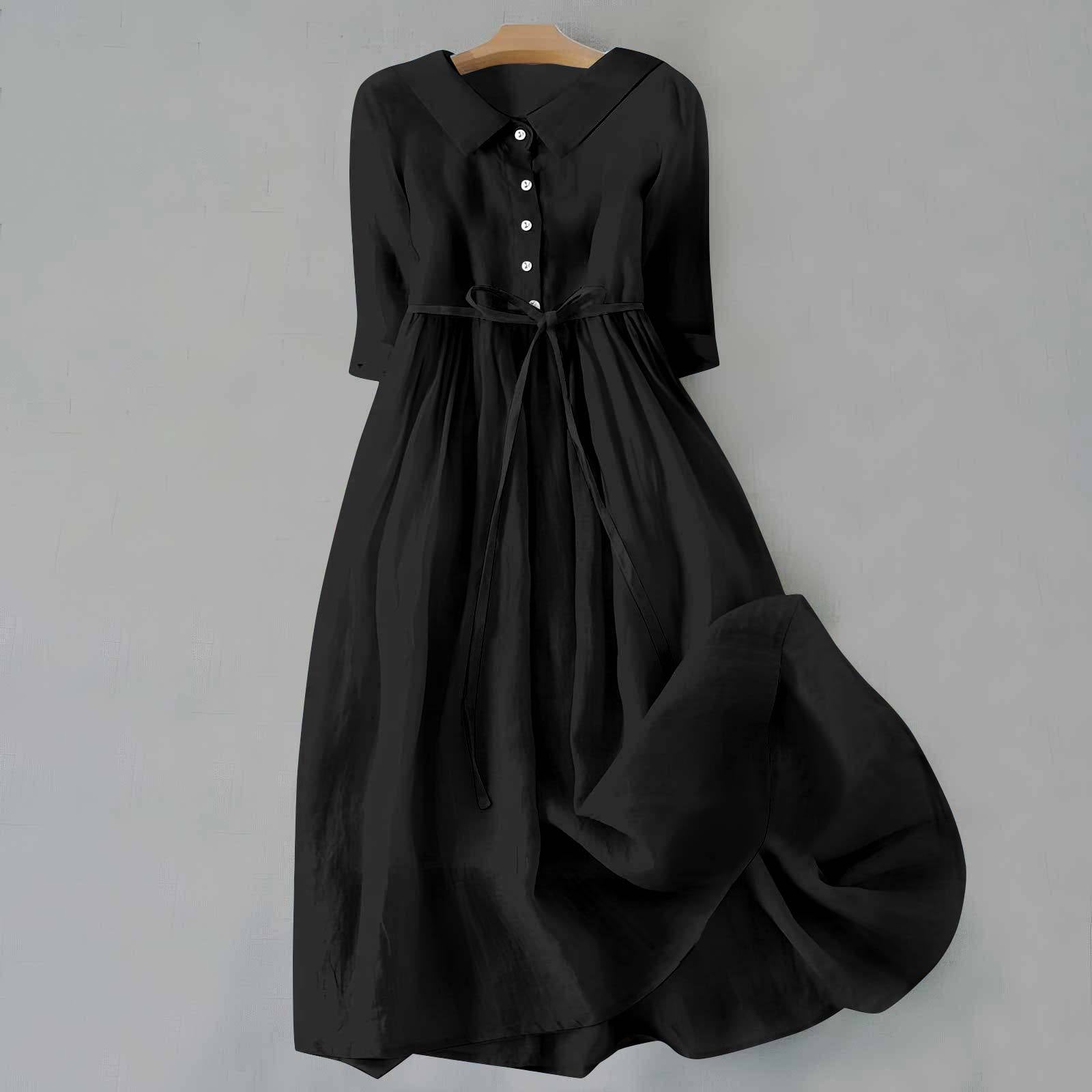 Womens Relaxed Fit Cotton Maxi Summer Dress Casual