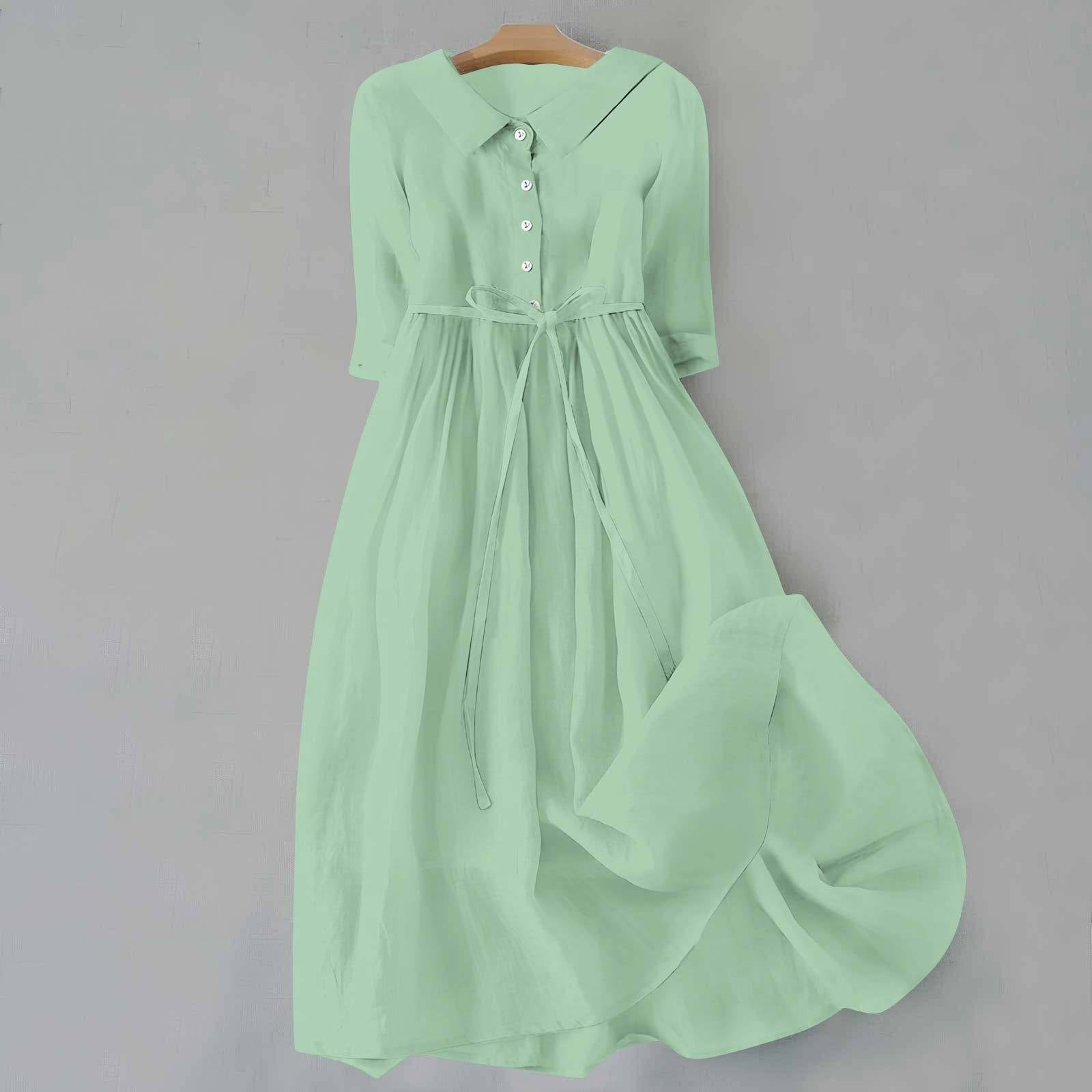Womens Relaxed Fit Cotton Maxi Summer Dress Casual