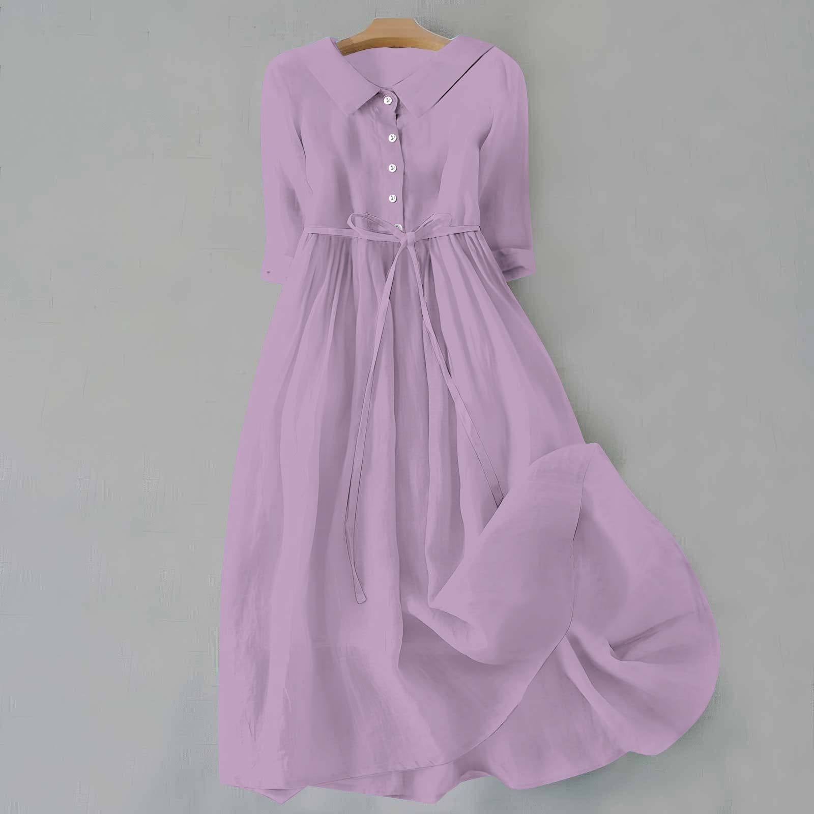 Womens Relaxed Fit Cotton Maxi Summer Dress Casual