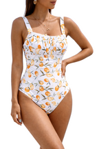 Women's Printed Square Neck One Piece Swimsuit