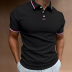 Mens Slim Fit Short Sleeve Tipped Collar Polo Shirt