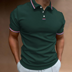 Mens Slim Fit Short Sleeve Tipped Collar Polo Shirt