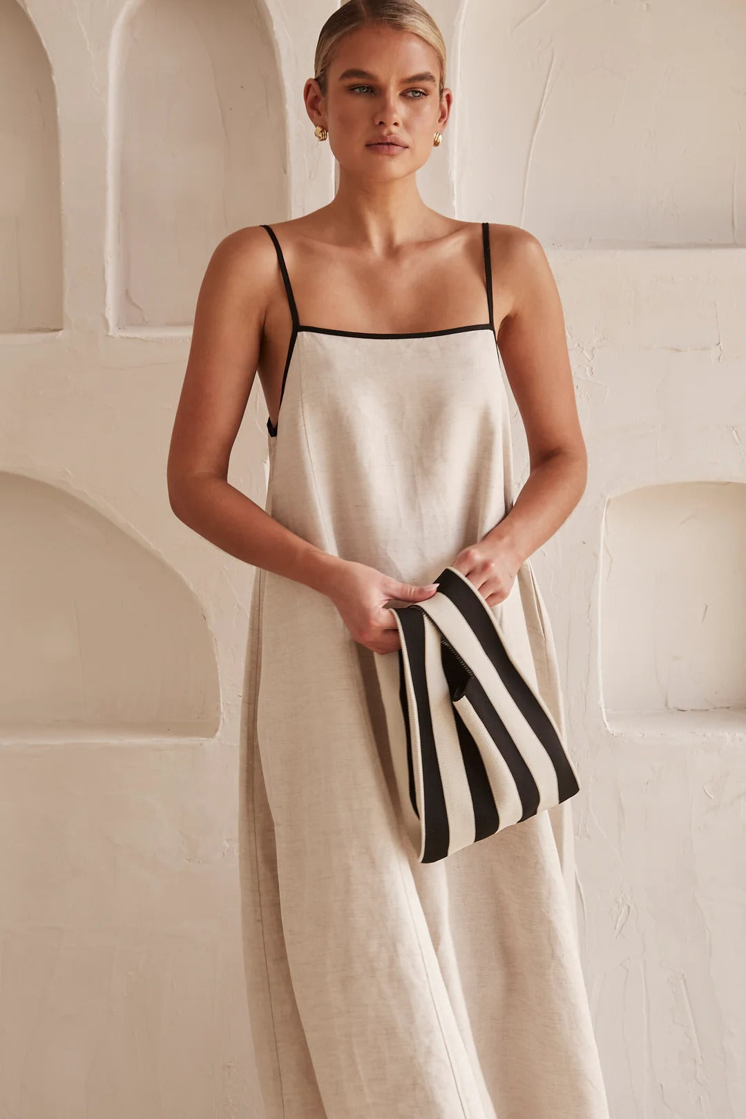 Womens Spaghetti Strap Maxi Dress with Flowing Silhouette