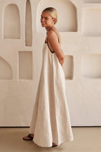 Womens Spaghetti Strap Maxi Dress with Flowing Silhouette