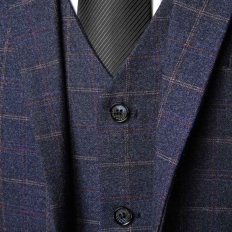 Men's Three Piece Suit With Notch Lapel