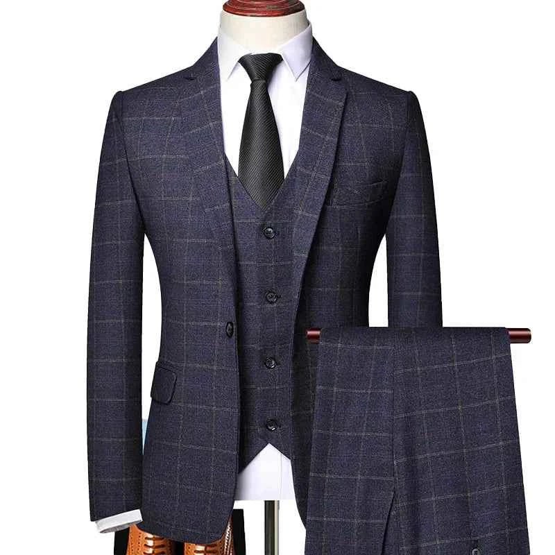Men's Three Piece Suit With Notch Lapel