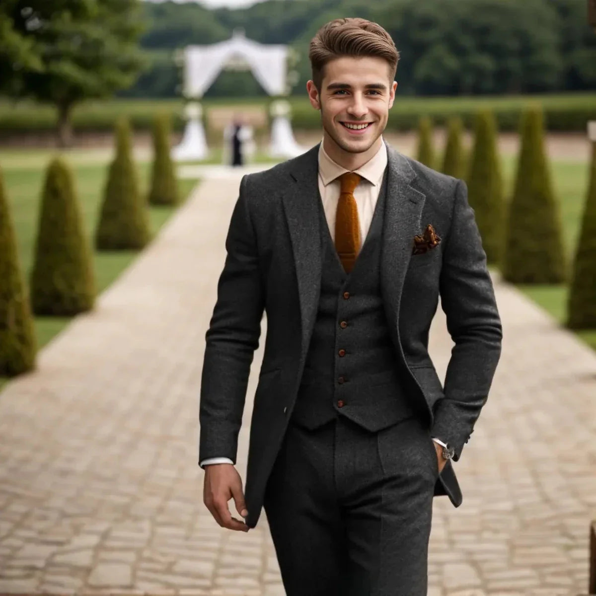Men's Three Piece Slim Fit Wedding Suit