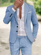 Men's Slim Fit Summer Suit with Tailored Two-Piece Set