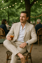 Men's Slim Fit Summer Suit with Tailored Two-Piece Set