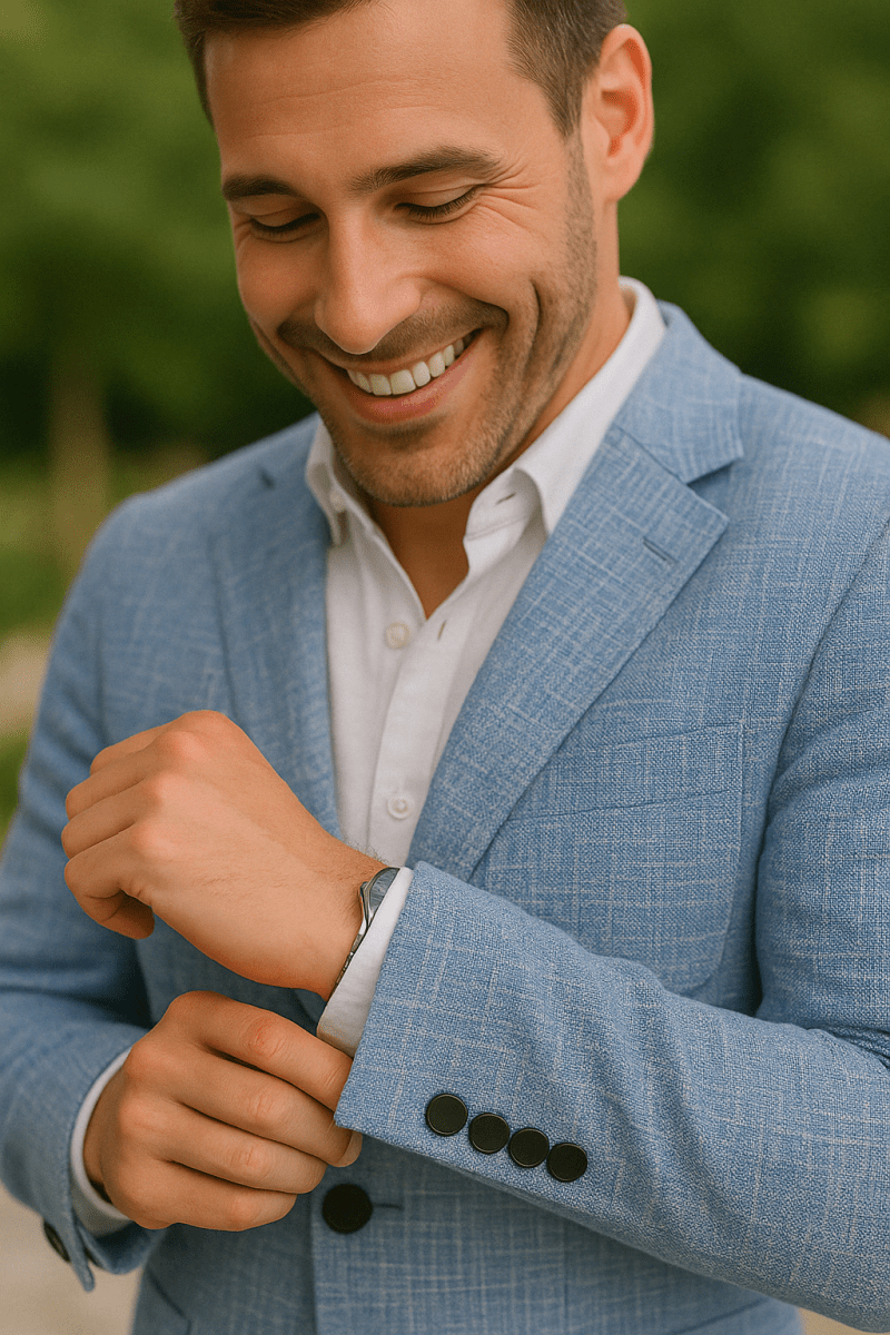 Men's Slim Fit Summer Suit with Tailored Two-Piece Set