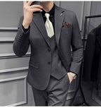 Men's Pinstripe Three Piece Slim Fit Suit