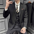 Men's Pinstripe Three Piece Slim Fit Suit