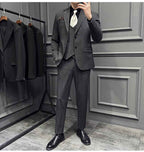 Men's Pinstripe Three Piece Slim Fit Suit
