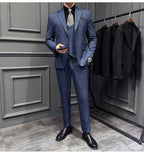 Men's Pinstripe Three Piece Slim Fit Suit
