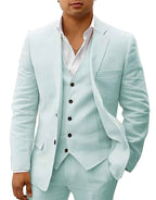Men's Two-Piece Linen Wedding Suit with Tailored Slim Fit