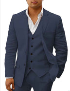 Men's Two-Piece Linen Wedding Suit with Tailored Slim Fit