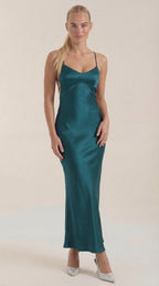 Maxi Dress Women V-Neck Long Sleeves Evening