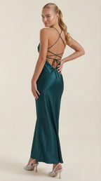 Maxi Dress Women V-Neck Long Sleeves Evening