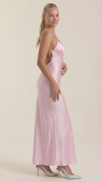 Maxi Dress Women V-Neck Long Sleeves Evening