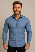 Men’s Long Sleeve Shirt with Wrinkle Free Finish