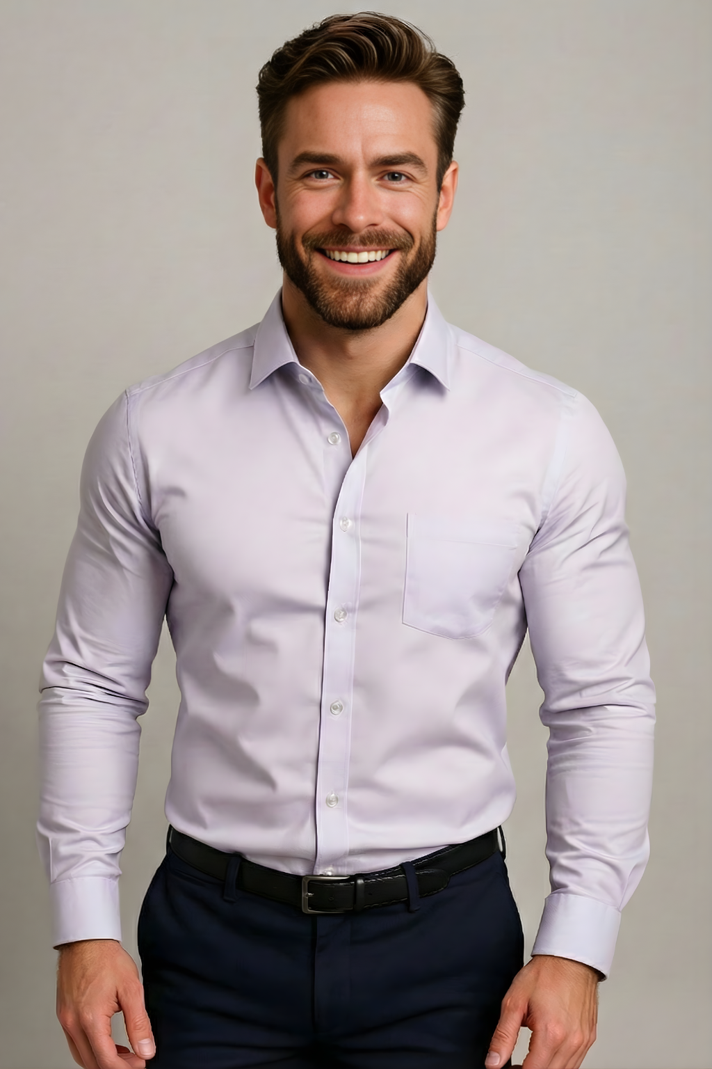 Men’s Long Sleeve Shirt with Wrinkle Free Finish