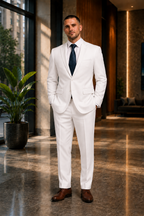 Men's Notched Lapel Two Piece Suit Set