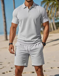 Men's Polo Shirt and Drawstring Shorts Set