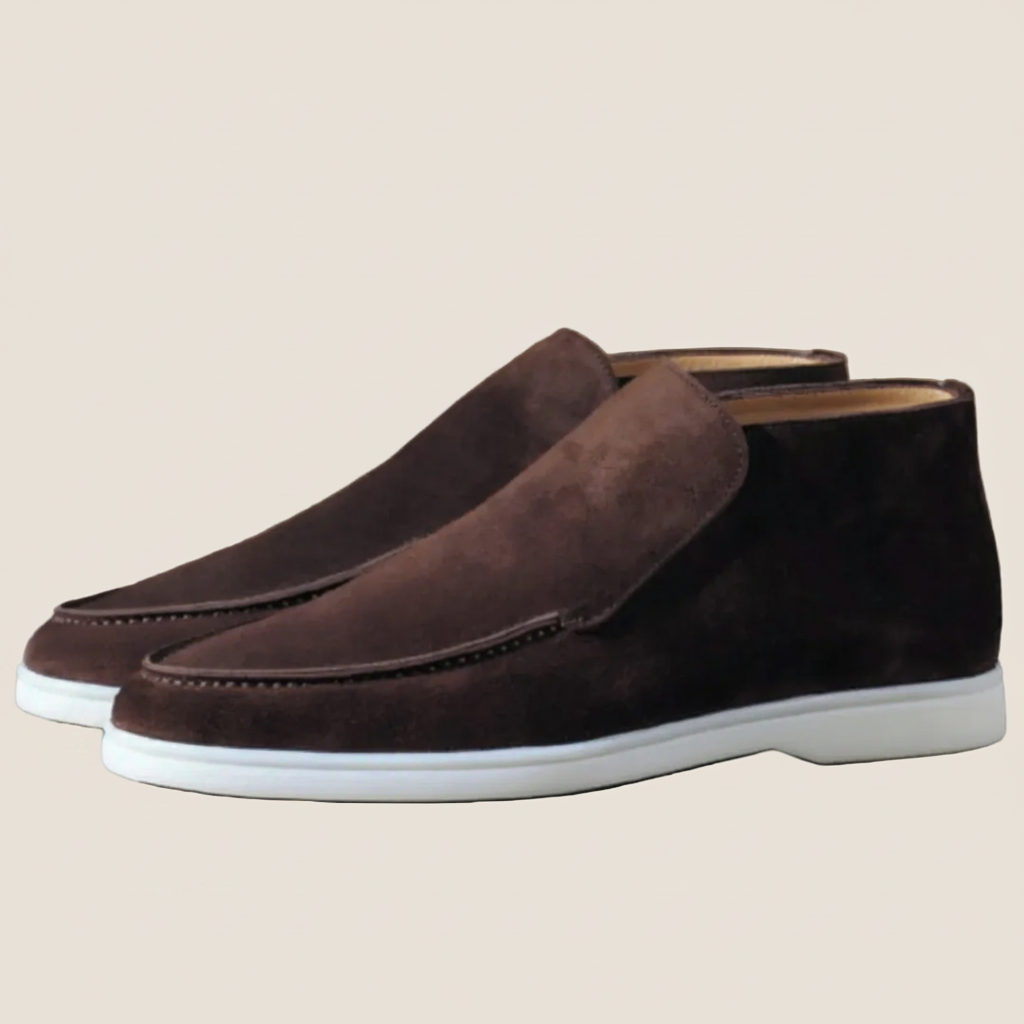 Men’s Slip On Ankle Loafer with Contrast Sole
